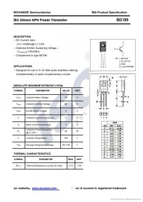BD189 Datasheet PDF Inchange Semiconductor