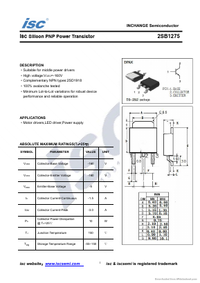 2SB1275 Datasheet PDF Inchange Semiconductor