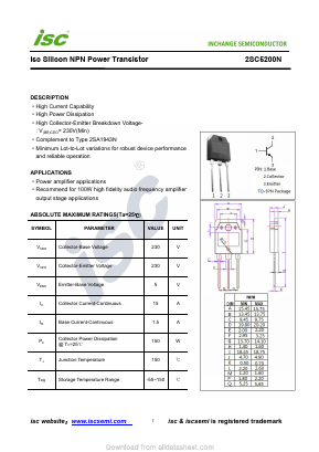 2SC5200N Datasheet PDF Inchange Semiconductor