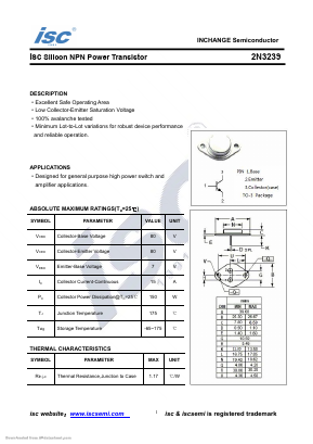 2N3239 Datasheet PDF Inchange Semiconductor
