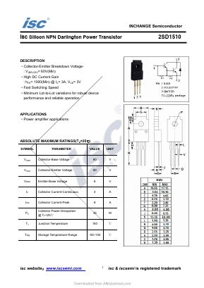 D1510 Datasheet PDF Inchange Semiconductor