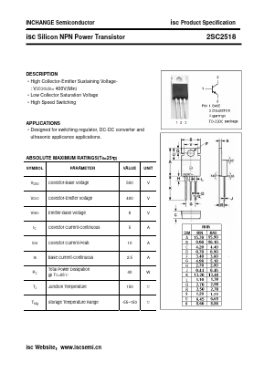 C2518 Datasheet PDF Inchange Semiconductor