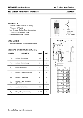 D960 Datasheet PDF Inchange Semiconductor