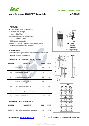 AOT292L Datasheet PDF Inchange Semiconductor