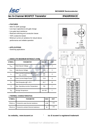 IPA50R950CE Datasheet PDF Inchange Semiconductor