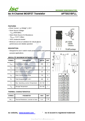 APT6021BFLL Datasheet PDF Inchange Semiconductor