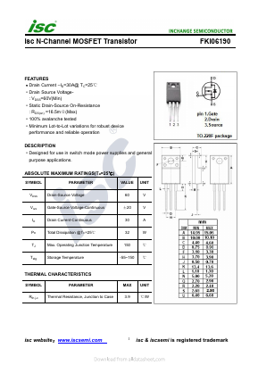 FKI06190 Datasheet PDF Inchange Semiconductor