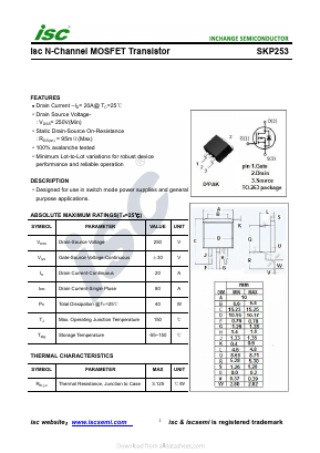 SKP253 Datasheet PDF Inchange Semiconductor