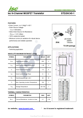 STD2NC45-1 Datasheet PDF Inchange Semiconductor