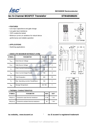 STW48NM60N Datasheet PDF Inchange Semiconductor