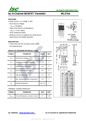 IRL510A Datasheet PDF Inchange Semiconductor