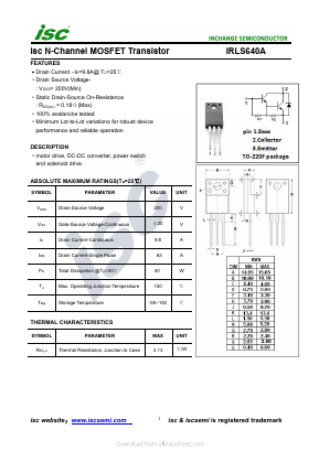 IRLS640A Datasheet PDF Inchange Semiconductor