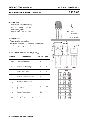 2SC3180 Datasheet PDF Inchange Semiconductor