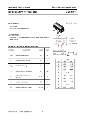 C4197 Datasheet PDF Inchange Semiconductor