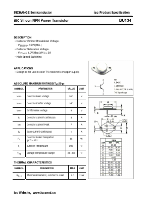 BU134 Datasheet PDF Inchange Semiconductor