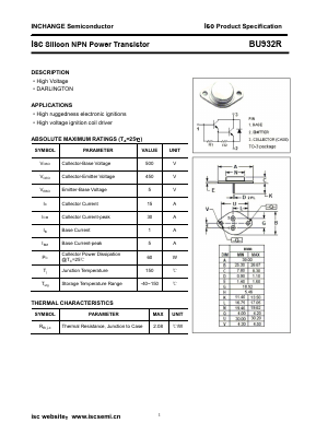 BU932R Datasheet PDF Inchange Semiconductor