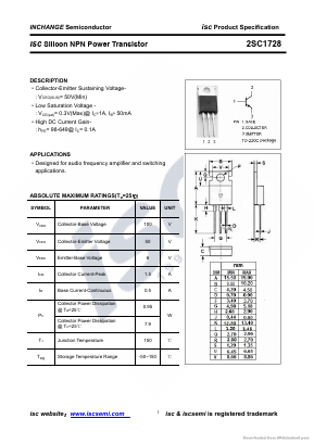 2SC1728-220C3 Datasheet PDF Inchange Semiconductor