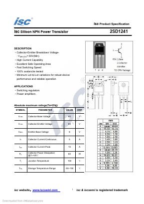 D1241 Datasheet PDF Inchange Semiconductor