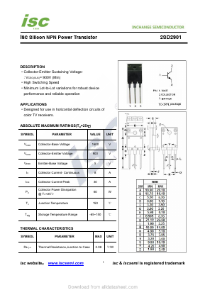 2SD2901 Datasheet PDF Inchange Semiconductor