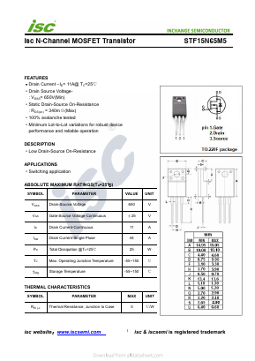 STF15N65M5 Datasheet PDF Inchange Semiconductor