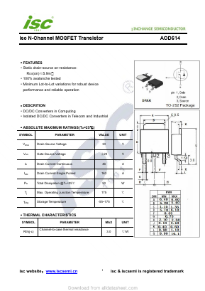 AOD514 Datasheet PDF Inchange Semiconductor