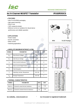 IPU60R950C6 Datasheet PDF Inchange Semiconductor