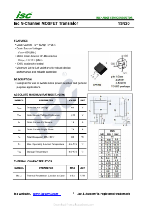 19N20 Datasheet PDF Inchange Semiconductor