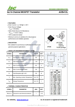 AOB412L Datasheet PDF Inchange Semiconductor