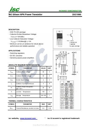 2SC1060 Datasheet PDF Inchange Semiconductor