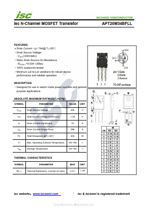 APT20M34BFLL Datasheet PDF Inchange Semiconductor