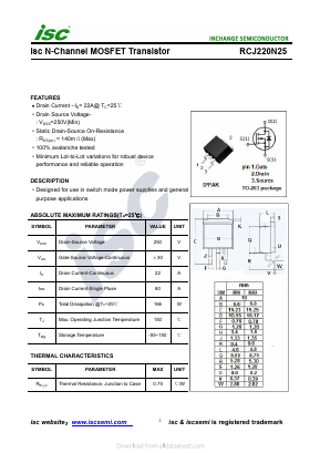 RCJ220N25 Datasheet PDF Inchange Semiconductor