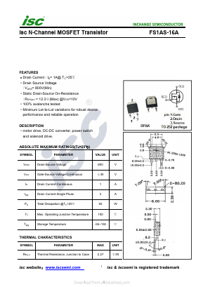 FS1AS-16A Datasheet PDF Inchange Semiconductor
