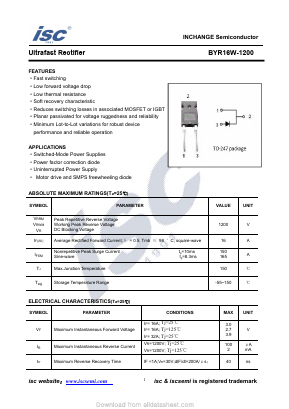 BYR16W-1200 Datasheet PDF Inchange Semiconductor