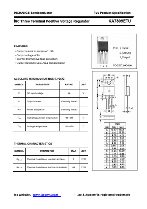 KA7809ETU Datasheet PDF Inchange Semiconductor