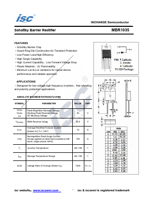 MBR1035 Datasheet PDF Inchange Semiconductor