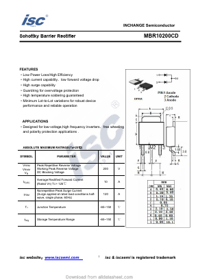 MBR10200CD Datasheet PDF Inchange Semiconductor