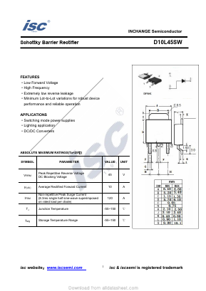 D10L45SW Datasheet PDF Inchange Semiconductor