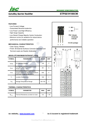 STPS61H100CW Datasheet PDF Inchange Semiconductor