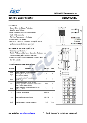 MBR2030CTL Datasheet PDF Inchange Semiconductor