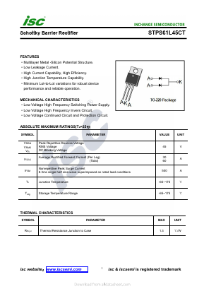 STPS61L45CT Datasheet PDF Inchange Semiconductor