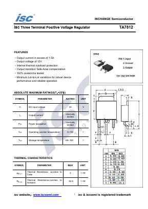 TA7812 Datasheet PDF Inchange Semiconductor