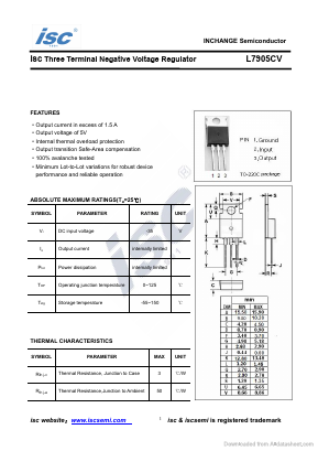 L7905CV Datasheet PDF Inchange Semiconductor