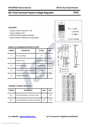 7815 Datasheet PDF Inchange Semiconductor