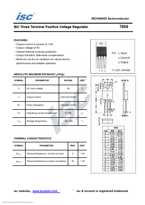 7808 Datasheet PDF Inchange Semiconductor