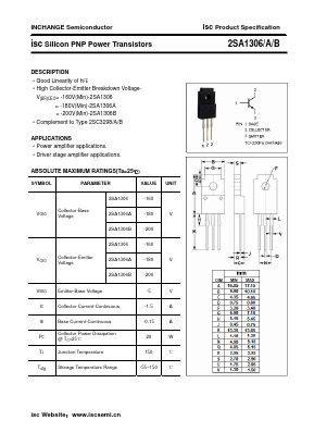 A1306 Datasheet PDF Inchange Semiconductor