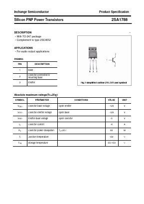 2SA1788 Datasheet PDF Inchange Semiconductor