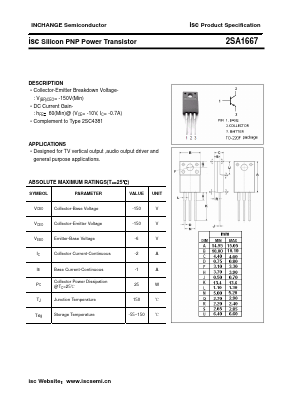 2SA1667 Datasheet PDF Inchange Semiconductor