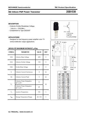 2SB1530 Datasheet PDF Inchange Semiconductor
