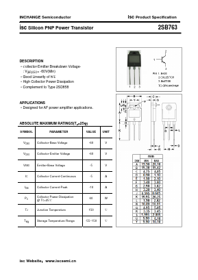 2SB763 Datasheet PDF Inchange Semiconductor