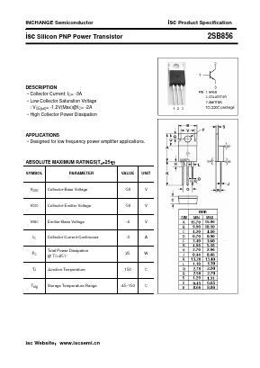2SB856 Datasheet PDF Inchange Semiconductor